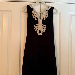 Lilly Pulitzer Black Dress with Gold Embroidery